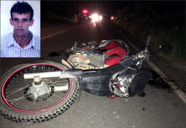 Antônio José, no detalhe na foto, foi atropelado pela motocicleta caída ao solo e não resistiu aos ferimentos