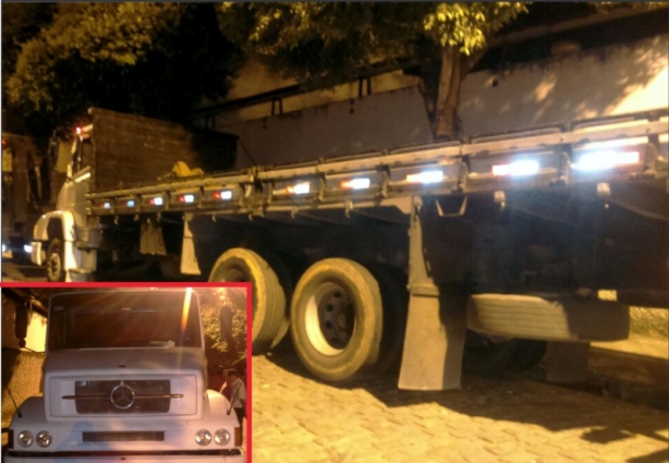 Caminhão foi localizado no Bairro Jardim por policiais militares em patrulhamento na região