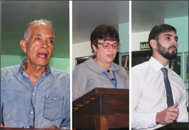 Ilizeu Rocha, Maria Inês Dal Bianco e Bruno Rocha falaram pelo Hospital de Cataguases