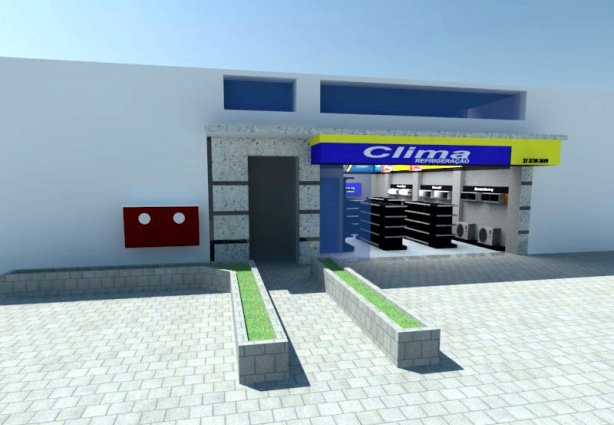 Projeto da fachada da loja da Clima Refrigeração em Cataguases, que deverá ser inaugurada em breve