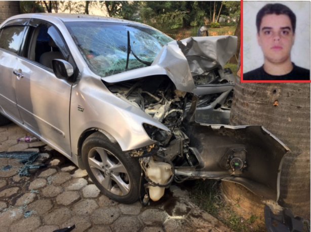 O acidente aconteceu por volta das 7h30min na avenida Meia Pataca e matou o jovem Arthur (no detalhe na foto)