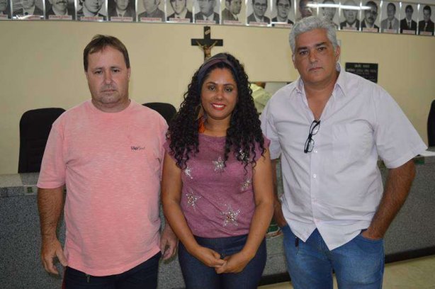 Os vereadores leopoldinenses integrantes da CPI: Rog&eacute;rio Machado, K&eacute;lvia Raquel e Jacques Villela