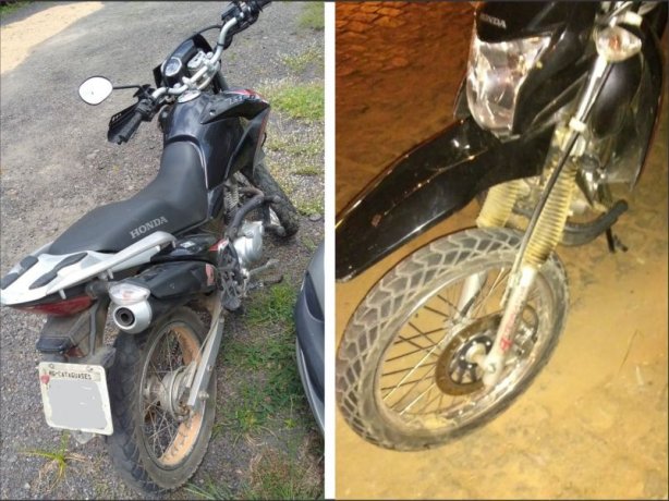 A motocicleta usada no crime foi apreendida pela PM entre os bairros S&atilde;o Sebasti&atilde;o e Marote