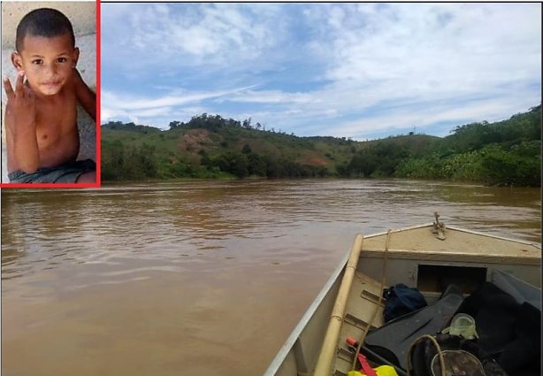 O corpo do garoto apareceu próximo a uma das margens do rio Pomba nas imediações de onde aconteceu o acidente