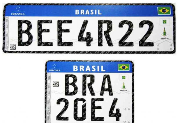 As novas placas para veículos de duas e quatro rodas começariam a ser utilizadas a partir do primeiro dia de dezembro