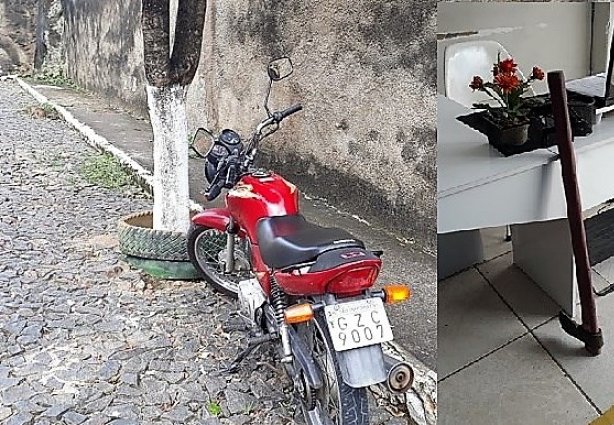 A Polícia Militar segue na buscas pelos suspeitos do roubo que abandonaram a motocicleta durante a fuga