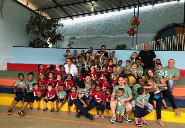 As crianças do turno da manhã participaram do projeto que tem continuidade nesta tarde 