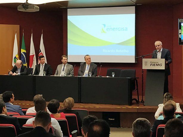 Ricardo Botelho durante seu pronunciamento na sede da FIEMG ap&oacute;s a divulga&ccedil;&atilde;o de seu nome para o pr&ecirc;mio Industrial do Ano